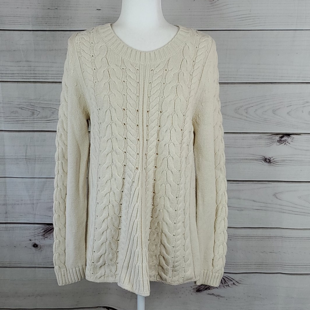 Cabi• m sweater crewneck cable cream